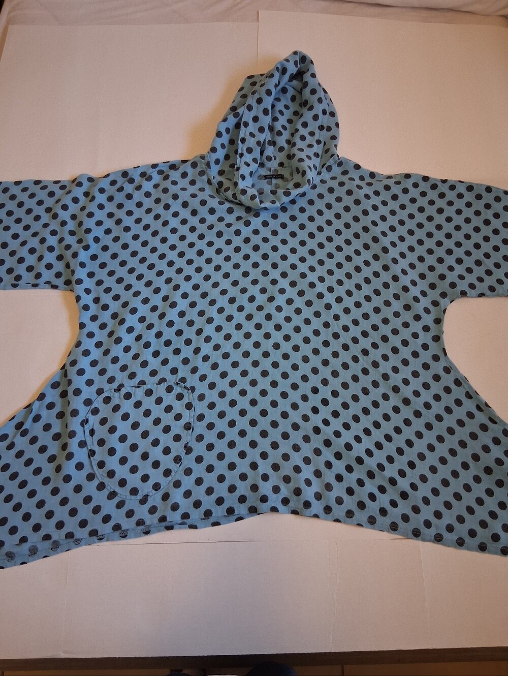 Light Blue Polka Dot Hoodie Top